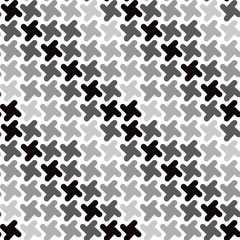 Retro Shapes Pattern in Grey, 4-tile repeat