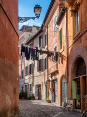 Laundry in Trastevere district of Rome.