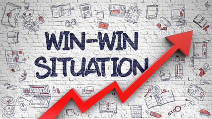 Win-Win Situation Drawn on Brick Wall. 
