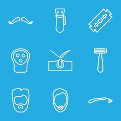Set of 9 shave outline icons