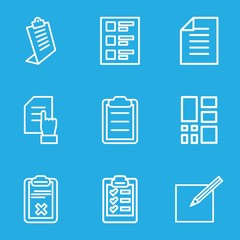 Set of 9 list outline icons