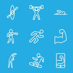 Set of 9 athlete outline icons