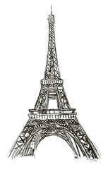 Eiffel tower,tourism,Europe,city,sketch,drawing