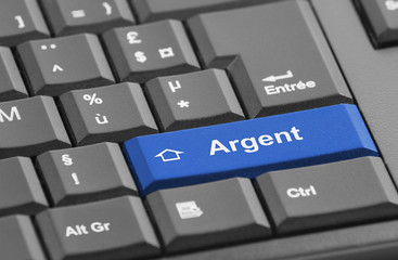 clavier argent bleu