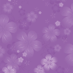 Flowers background. Flowers design. Vector abstract illustration. Soft Purple Violet Sakura blossoms background. Vector