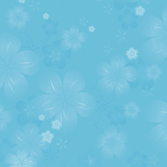 Fototapeta na wymiar Flowers background. Flowers design. Vector abstract illustration. Light Blue Sakura blossoms background. Vector