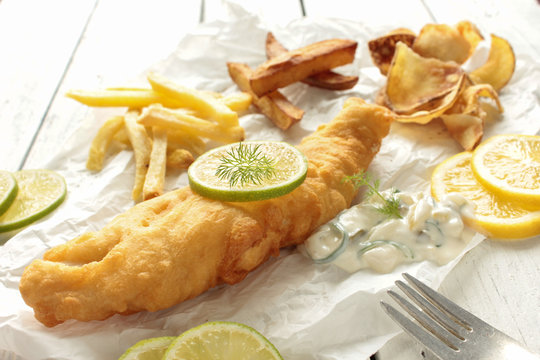 Backfisch Pommes Fish Chips Fast Food Imbiss