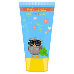 Baby cream tube with kids design