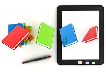 Books . Tablet computer.