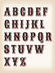 Vintage Circus And Western ABC Font