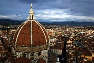 Fototapeta na wymiar View of the Cathedral Santa Maria del Fiore in Florence, Italy