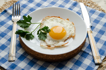 Eggs on a stand with parsley