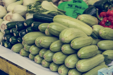 Closeup of garden vegetables.