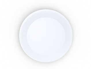 white plate 3d render on white