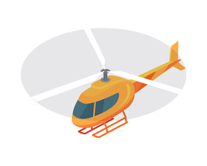 Helicopter Vector Icon in Isometric Projection