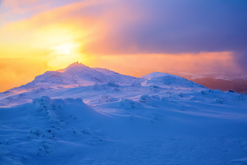 The marvelous landscape is opened to sunset