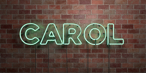 Obraz premium CAROL - fluorescent Neon tube Sign on brickwork - Front view - 3D rendered royalty free stock picture. Can be used for online banner ads and direct mailers..