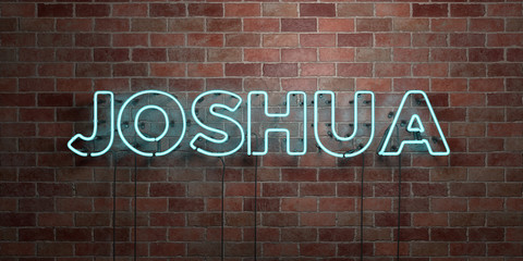 Fototapeta premium JOSHUA - fluorescent Neon tube Sign on brickwork - Front view - 3D rendered royalty free stock picture. Can be used for online banner ads and direct mailers..