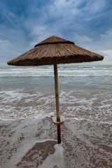 Sandstrand Gargano in Süd Italien bei Unwetter