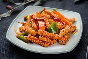 squid bokkeum. Stir-fried Squid.