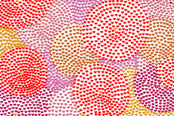 Kreise mit farbigen Herzen - abstrakt