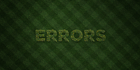 ERRORS - fresh Grass letters with flowers and dandelions - 3D rendered royalty free stock image. Can be used for online banner ads and direct mailers..