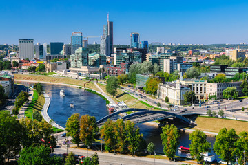 The city of Vilnius on the river	