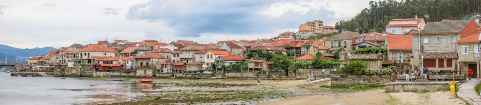 Scenic view in Combarro, spanish fishermen village near Pontevedra, Galicia, northern Spain