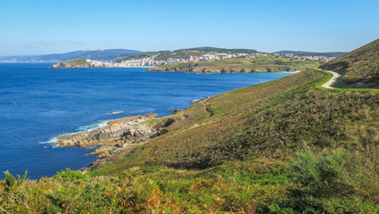 Fototapeta na wymiar Scenic coastline near Malpica de Bergantinos, A Coruna Province, Galicia