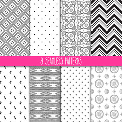 set of white and black patterns