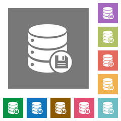 Database save square flat icons