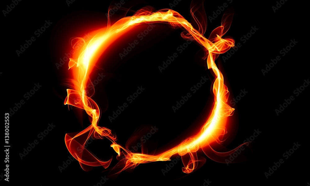 Canvas Prints ring consisting of a fire. the magical thing. fantasy