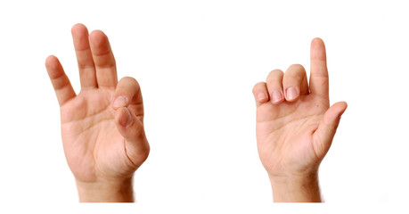 Trump hands gesture symbol,