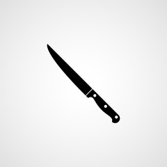 Kitchen knife black silhouette. Vector icon