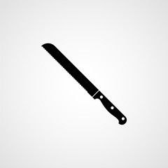 Kitchen knife black silhouette. Vector icon