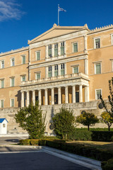 Fototapeta na wymiar The Greek parliament in Athens, Attica, Greece