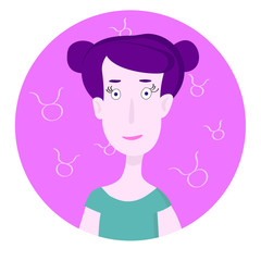 Woman cartoon portrait representing Taurus Zodiac Sign
