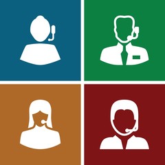 Set of 4 telemarketing filled icons