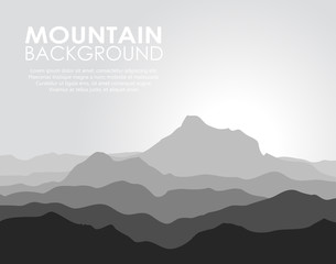 Huge mountain range. Vector illustration.