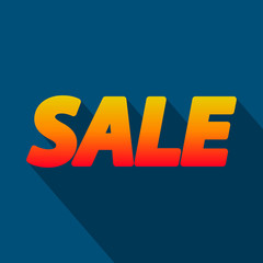 Bright colored word Sale in flat style