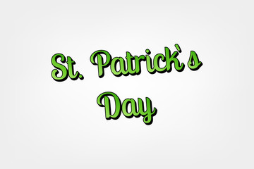 Saint Patrick`s Day typography. Gold glitter St. Patrick`s Day emblem.