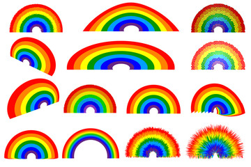 rainbow Vector illustration - set