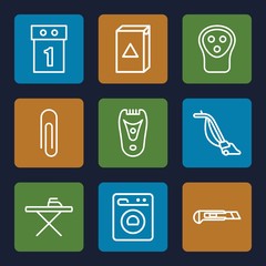 Set of 9 appliance outline icons