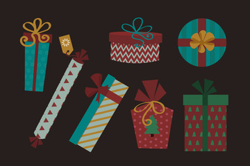 Gift box isolated present vector illustration.
