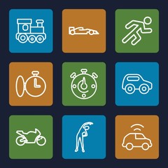 Set of 9 race outline icons