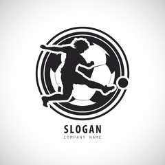 Football Soccer player Logo. Football Vector illustration.