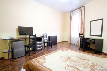 Interior of a hotel bedroom