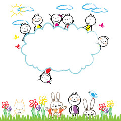 Fototapeta premium Colorful kids frame