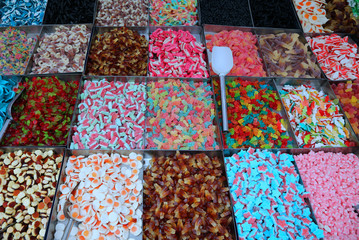 sugar candy on sale in market stall