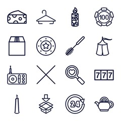 Fototapeta premium Set of 16 single outline icons